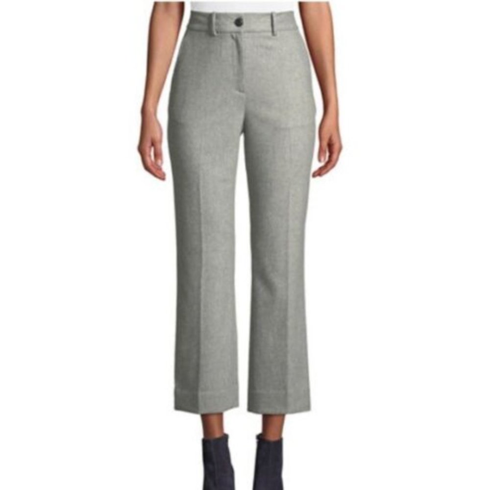 Rag & Bone Grey High Waist Libby pant wide leg crop Wool blend